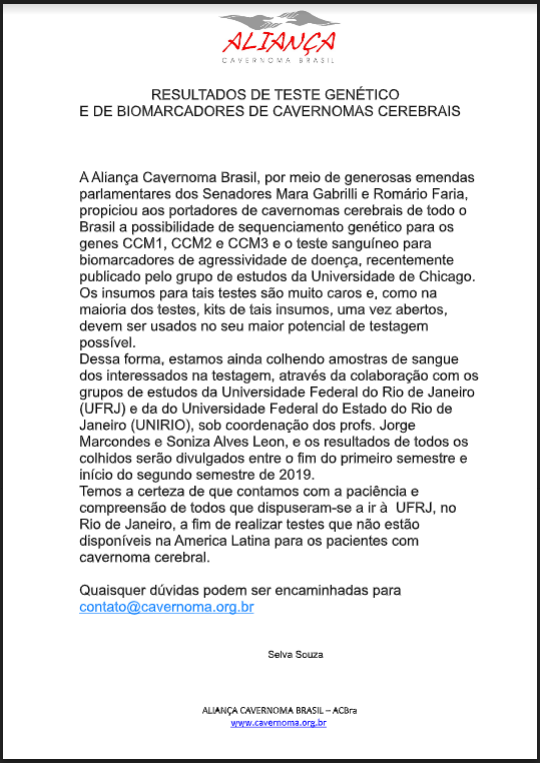 Resultados de teste genético